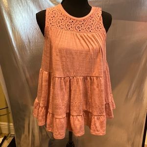 Nice Pink flare top with layers